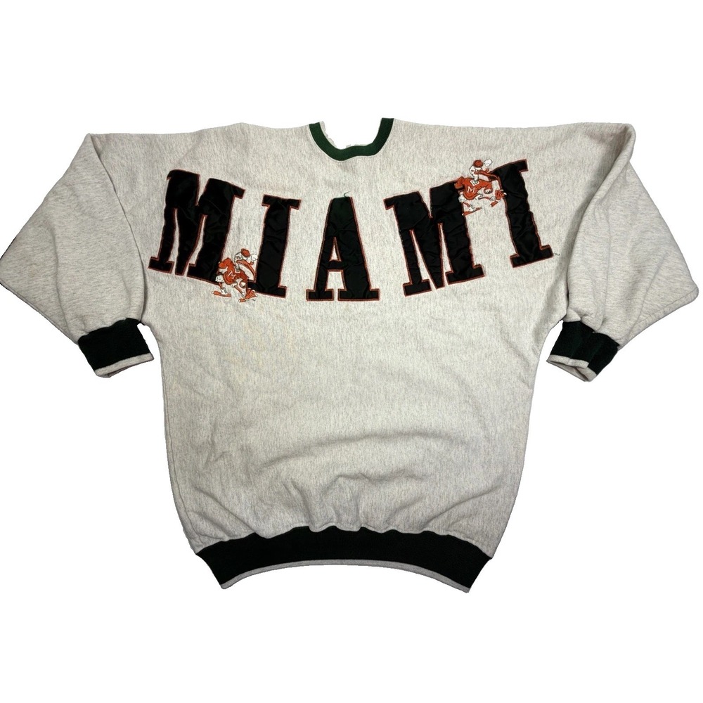 Vintage Miami Hurricanes Spellout Sweatshirt Men's M 90s Legends Athletic USA